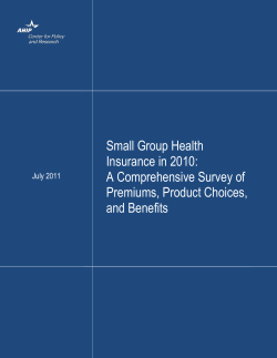 Small Group Health Insurance in 2010: A Comprehensive Survey of