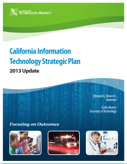 California Information Technology Strategic Plan 2013 Update Focusing on Outcomes