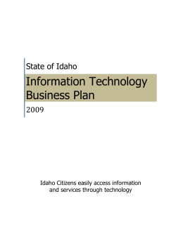 Information Technology Business Plan  State of Idaho