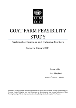 GOAT FARM FEASIBILITY STUDY Sustainable Business and Inclusive Markets