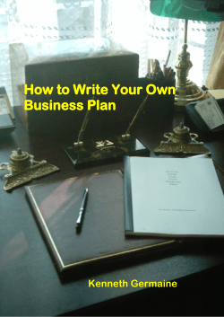 How to Write Your Own Business Plan Kenneth Germaine