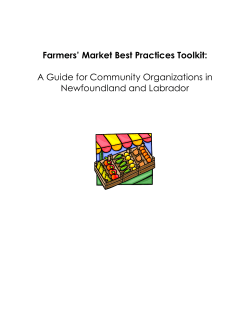 Farmers’ Market Best Practices Toolkit:  A Guide for Community Organizations in