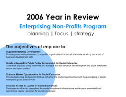 2006 Year in Review Enterprising Non-Profits Program planning | focus | strategy