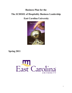 Business Plan for the SCHOOL East Carolina University Spring 2011