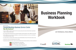Business Planning Workbook Canada/Manitoba Business Service Centre Help My Business?
