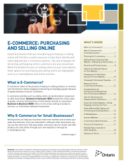 E-COMMERCE: PURCHASING AND SELLING ONLINE WHAT’S INSIDE
