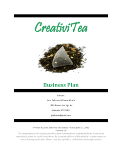 CreativiTea  Business Plan
