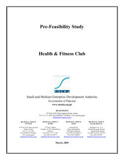 Pre-Feasibility Study Health &amp; Fitness Club Small and Medium Enterprise Development Authority