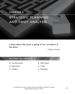 STRATEGIC PLANNING AND SWOT ANALYSIS