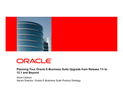 Planning Your Oracle E-Business Suite Upgrade from Release 11i to