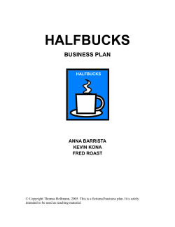 HALFBUCKS BUSINESS PLAN  ANNA BARRISTA