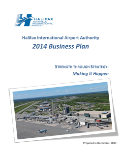 2014 Business Plan Halifax International Airport Authority S :