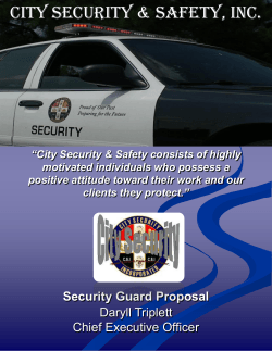 City Security &amp; SAFETY, INC.