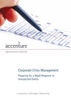 Corporate Crisis Management Preparing for a Rapid Response to Unexpected Events
