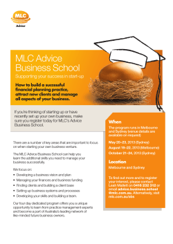 MLC Advice Business School Supporting your success in start-up