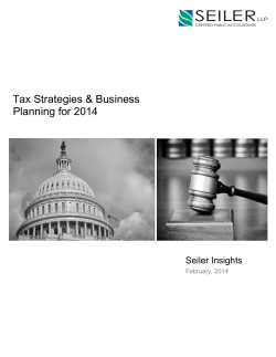 Tax Strategies &amp; Business Planning for 2014  Seiler Insights