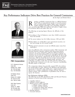 R Key Performance Indicators Drive Best Practices for General Contractors