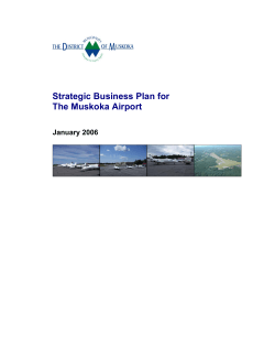 Strategic Business Plan for The Muskoka Airport January 2006