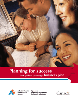Planning for success business plan Your guide to preparing a