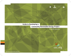 guidebook Guide to Developing a Community Renewable Energy Project in North America