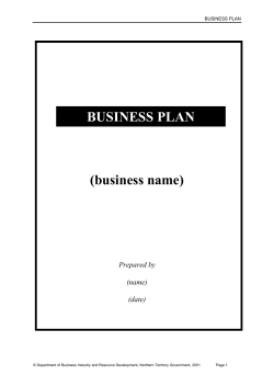 (business name) BUSINESS PLAN Prepared by (name)
