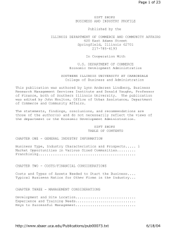 Page 1 of 23 GIFT SHOPS BUSINESS AND INDUSTRY PROFILE