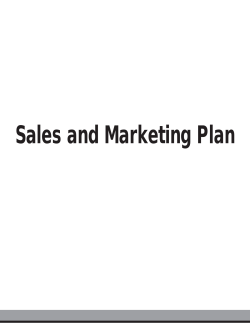 Sales and Marketing Plan