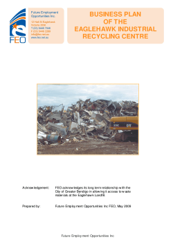 BUSINESS PLAN OF THE EAGLEHAWK INDUSTRIAL RECYCLING CENTRE