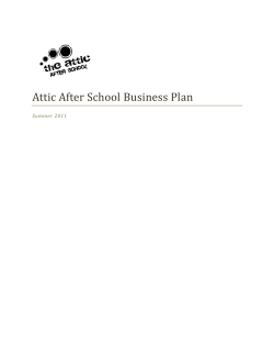 Attic After School Business Plan  Summer 2011