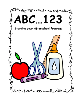 ABC…123 Starting your Afterschool Program
