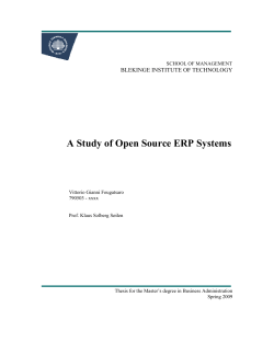 A Study of Open Source ERP Systems  BLEKINGE INSTITUTE OF TECHNOLOGY