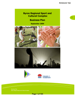 Byron Regional Sport and Cultural Complex Business Plan