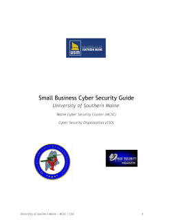 Small Business Cyber Security Guide University of Southern Maine