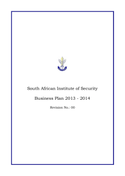 South African Institute of Security Business Plan 2013 - 2014