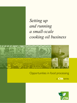 Setting up and running a small-scale cooking oil business