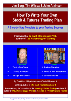How To Write Your Own Stock &amp; Futures Trading Plan