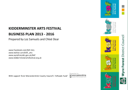 KIDDERMINSTER ARTS FESTIVAL BUSINESS PLAN 2013 - 2016