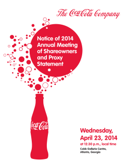Wednesday, April 23, 2014 Notice of 2014 Annual Meeting