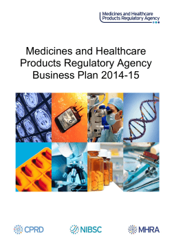 Medicines and Healthcare Products Regulatory Agency Business Plan 2014-15