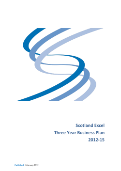Scotland Excel Three Year Business Plan 2012-15