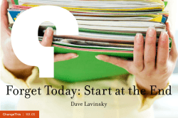 Forget Today: Start at the End Dave Lavinsky  |