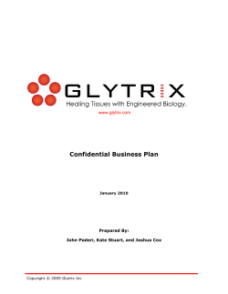 Confidential Business Plan www.glytrix.com  Prepared By: