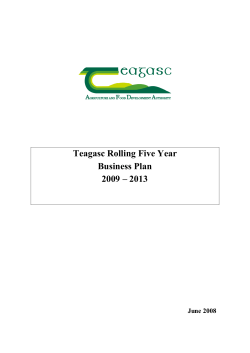 Teagasc Rolling Five Year Business Plan 2009 – 2013 June 2008