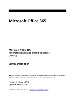 Microsoft Office 365  for professionals and small businesses Service Description