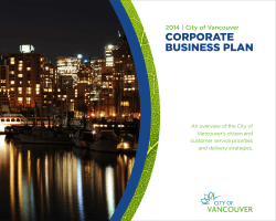 CORPORATE BUSINESS PLAN 2014 | City of Vancouver