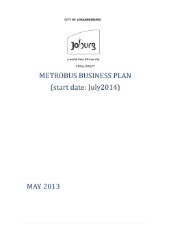 METROBUS BUSINESS PLAN (start date: July2014)  MAY 2013