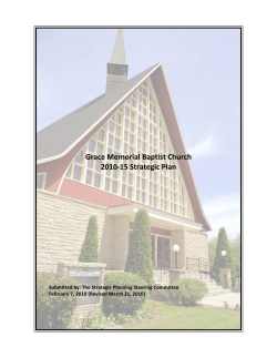 Grace Memorial Baptist Church 2010-15 Strategic Plan