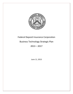 Federal Deposit Insurance Corporation Business Technology Strategic Plan 2013 – 2017
