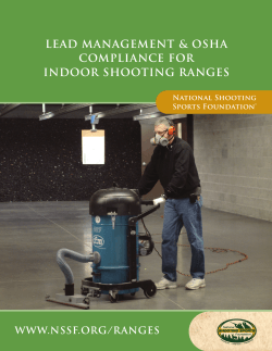 LEAD MANAGEMENT &amp; OSHA COMPLIANCE FOR INDOOR SHOOTING RANGES WWW.NSSF.ORG/RANGES
