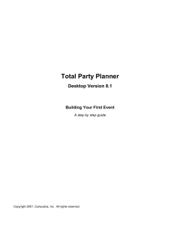 Total Party Planner Desktop Version 8.1 Building Your First Event